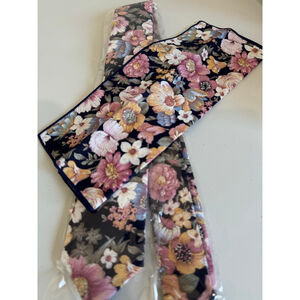 Men's Unbranded One Size Navy Multicolor Floral Skinny Tie & Pocket Square Set